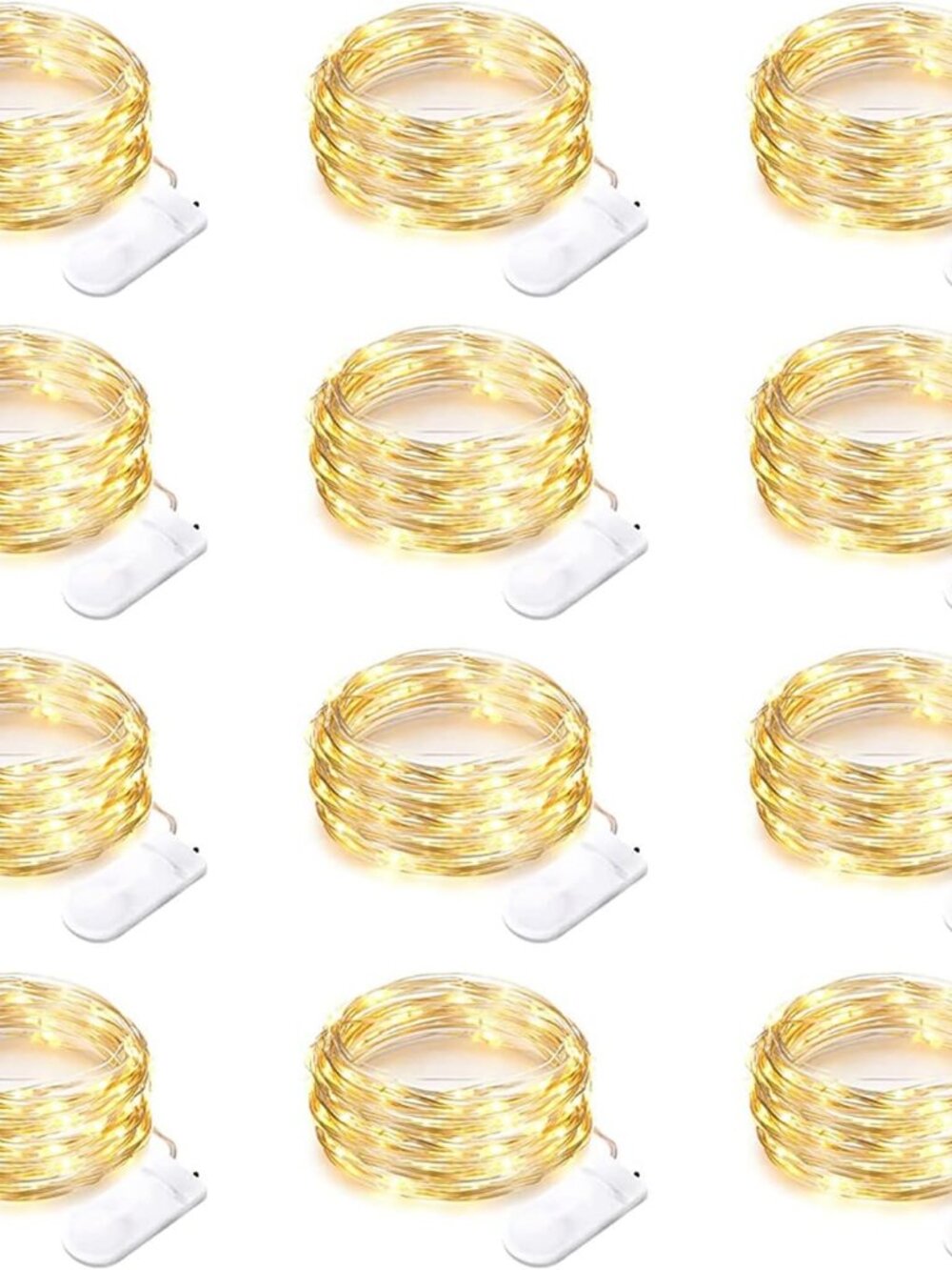 12 Pack Fairy Lights Battery Operated String Lights 7 Feet 20 Led Waterproof Chr